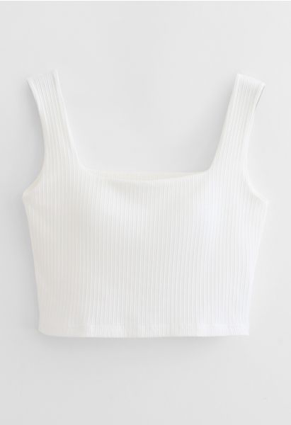 Camiseta de Tirantes Bandeau Simple Lines en Blanco