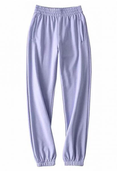 Joggers con bolsillo lateral con cremallera en lavanda