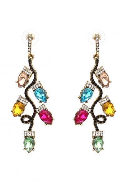 Aretes colgantes con luces de resina de varios colores