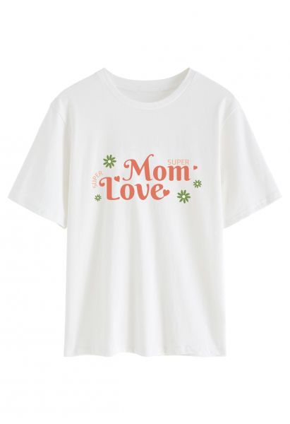 Camiseta con cuello redondo Love Mom