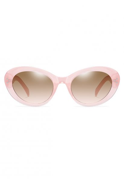 Gafas de sol estilo ojo de gato retro con montura completa en rosa