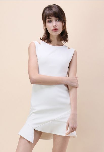 El vestido sin mangas Epitome of Grace en blanco