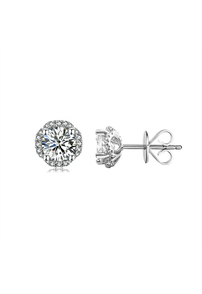 Espléndidos aretes de diamantes moissanite