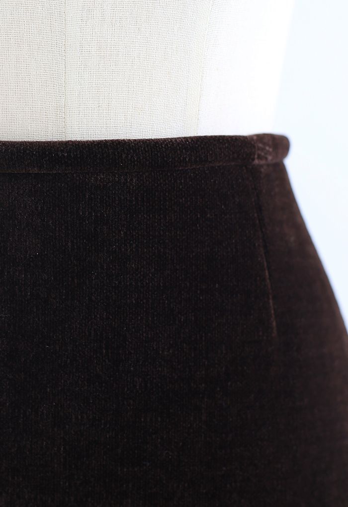 Minifalda Bud de pana en marrón
