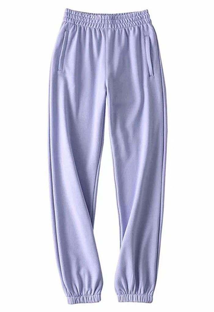 Joggers con bolsillo lateral con cremallera en lavanda