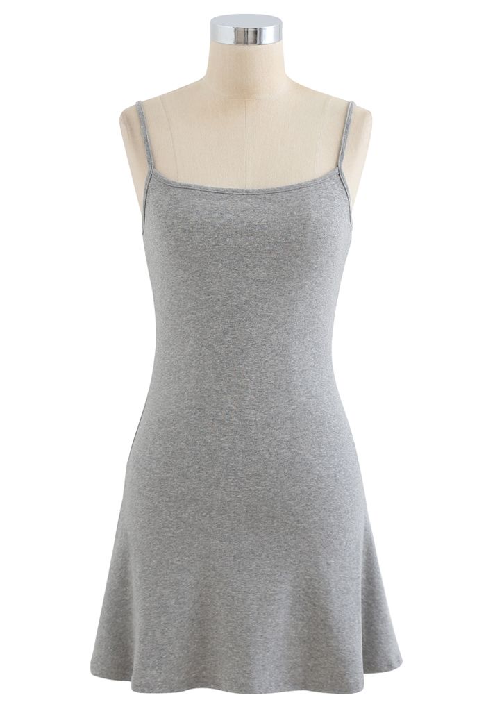 Vestido Twinset de mezcla de algodón con cuello en V y botones en gris