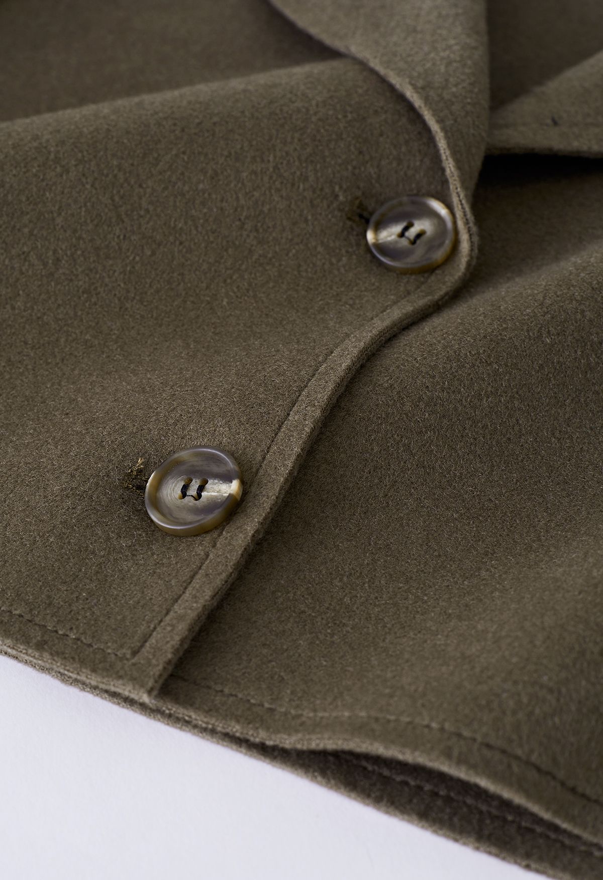 Conjunto de blazer corto de mezcla de lana y chaleco con cinturón en marrón