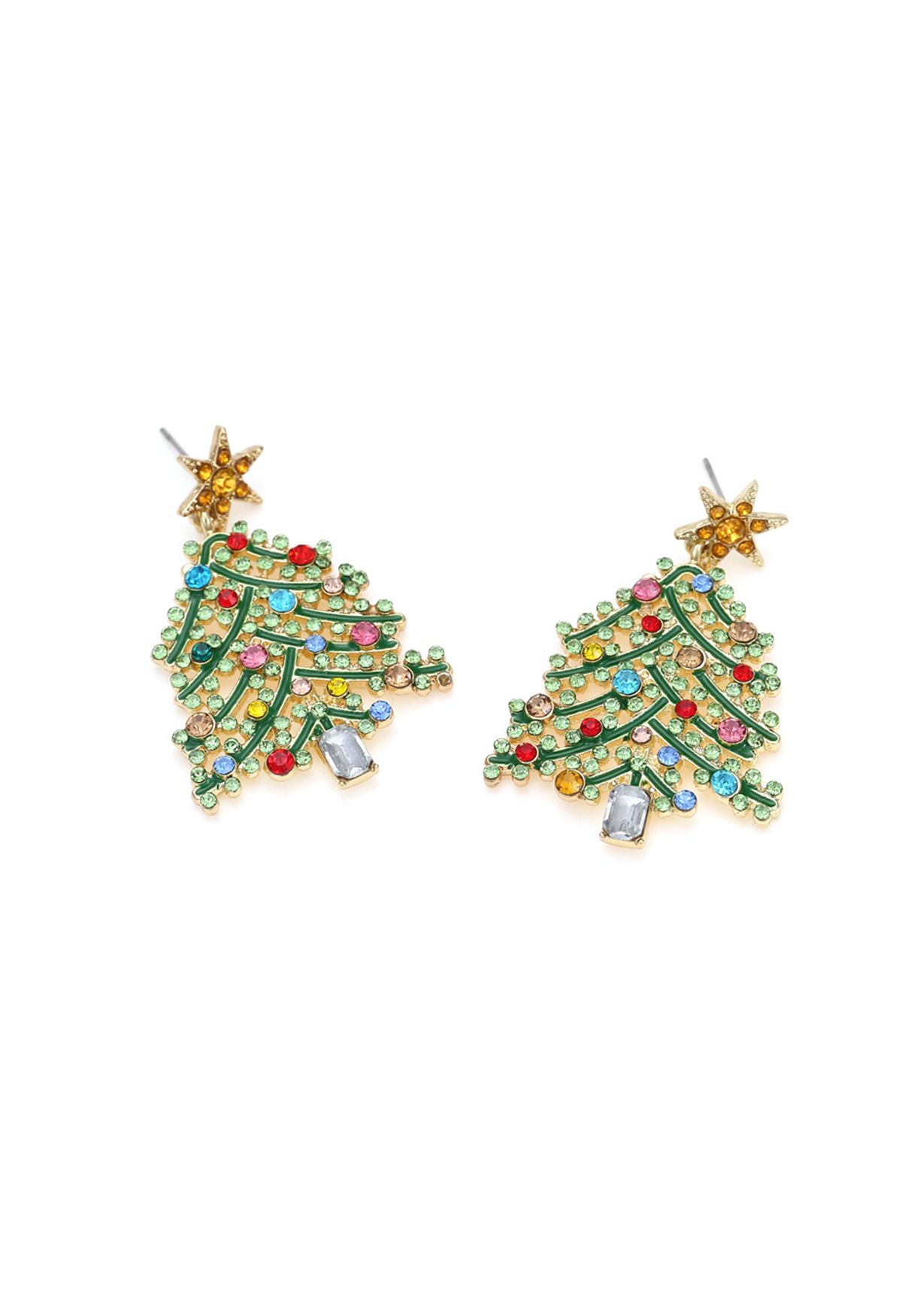 Pendientes de derrame de aceite de árbol de Navidad brillante