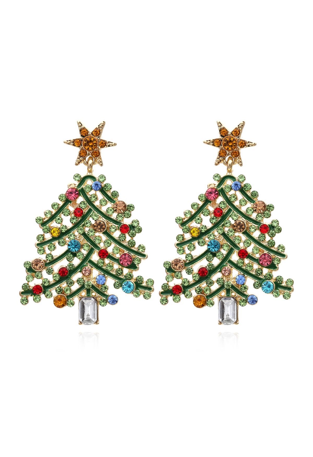 Pendientes de derrame de aceite de árbol de Navidad brillante