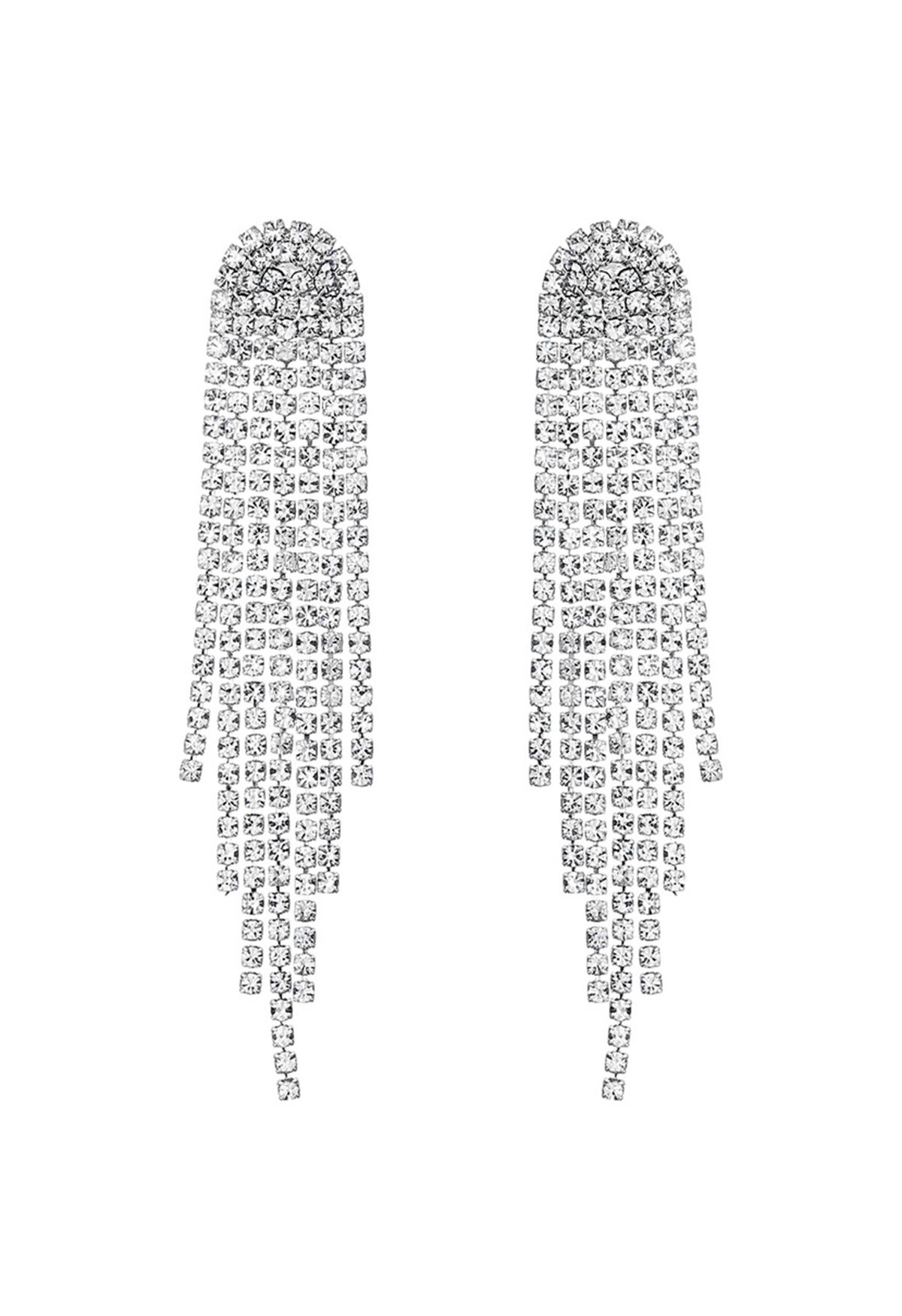 Aretes colgantes con borlas de diamantes brillantes Simplicity