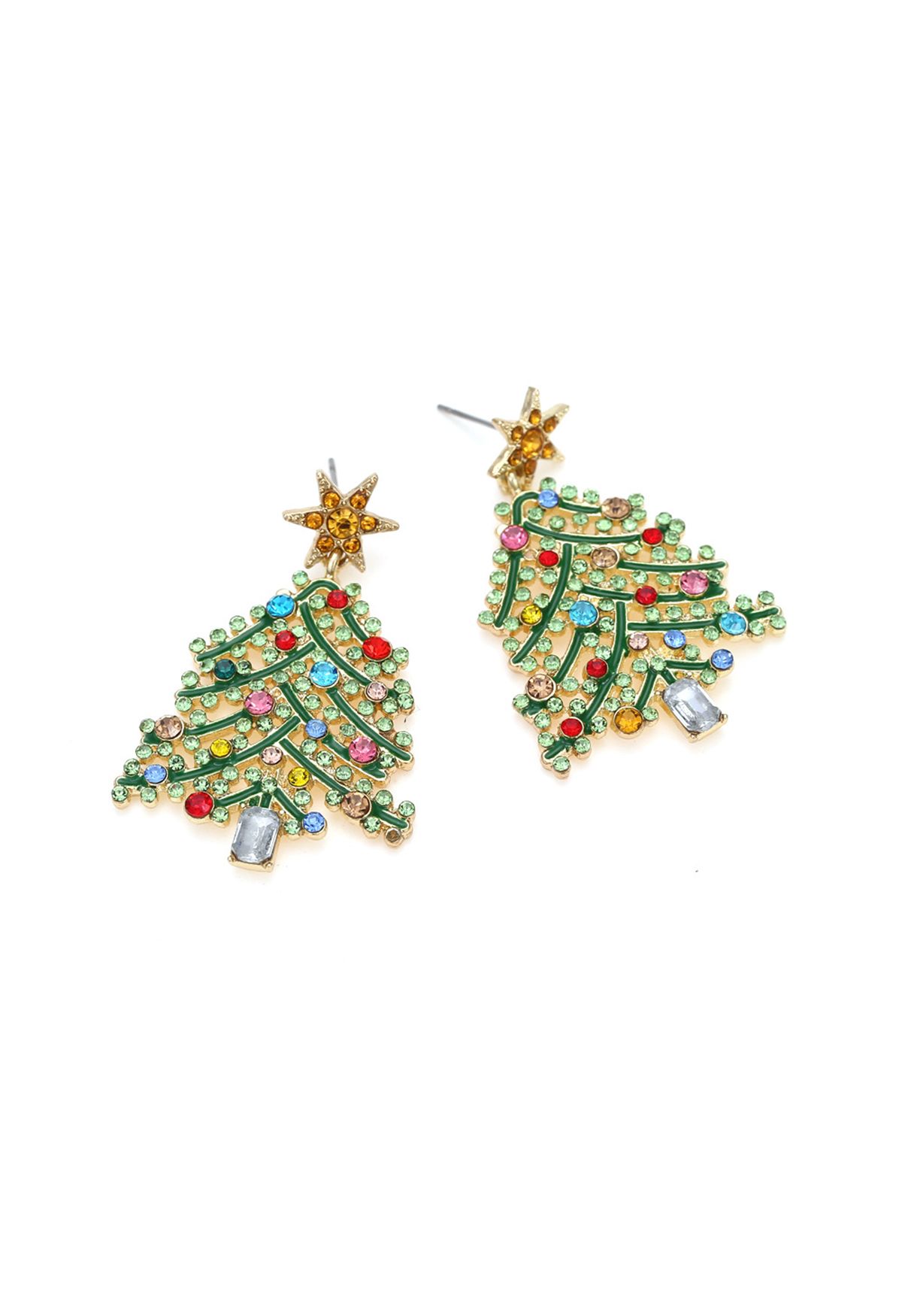 Pendientes de derrame de aceite de árbol de Navidad brillante