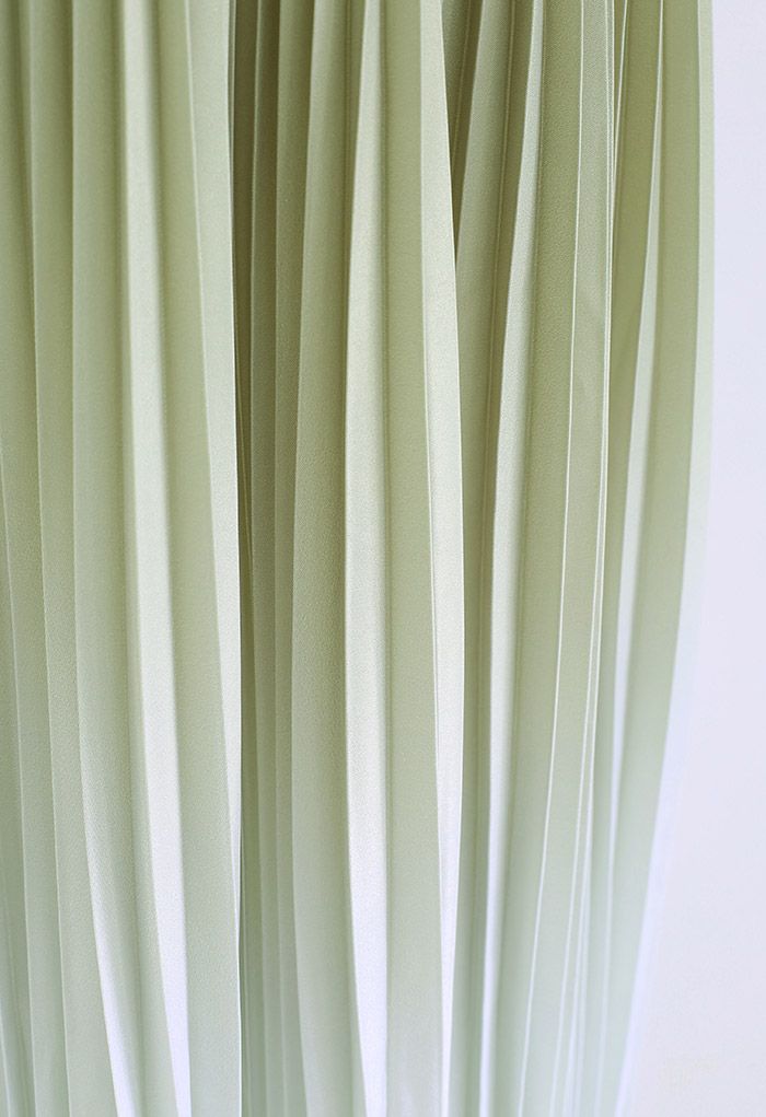 Falda midi plisada degradada verde musgo