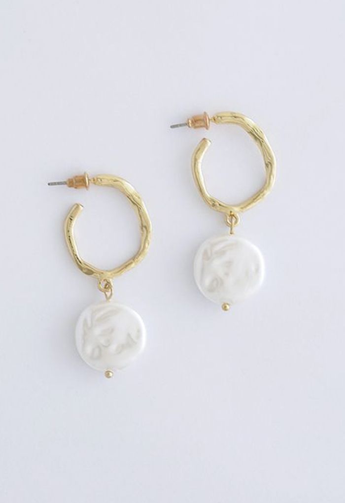 Pendientes Aro Oro Perla Coin