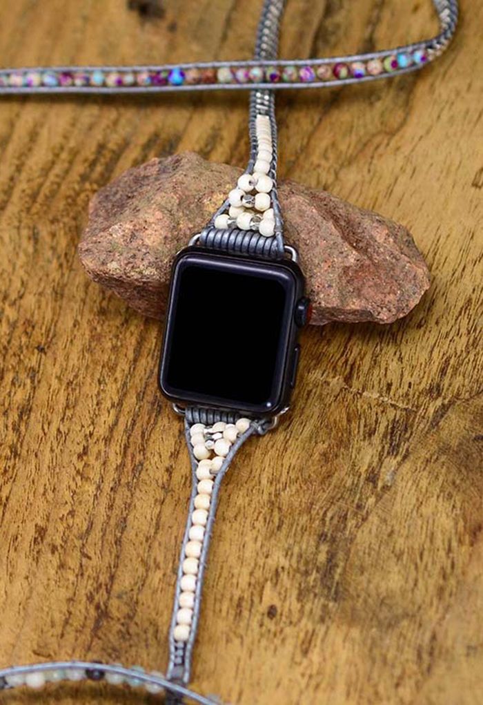 Correa de reloj de hilo de piedra natural estilo boho