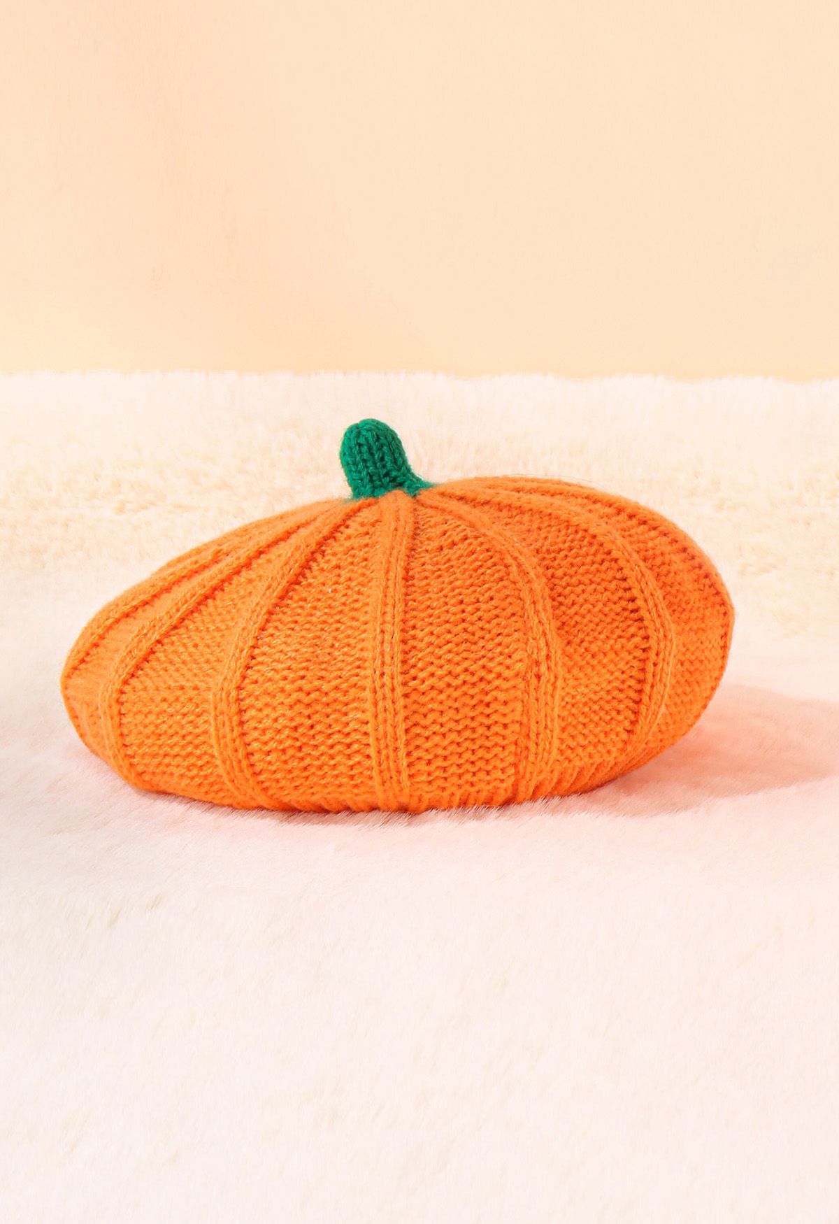 Gorro de boina de punto de calabaza de Halloween