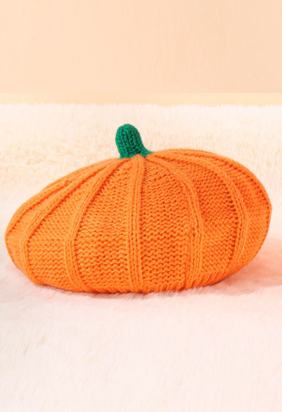 Gorro de boina de punto de calabaza de Halloween