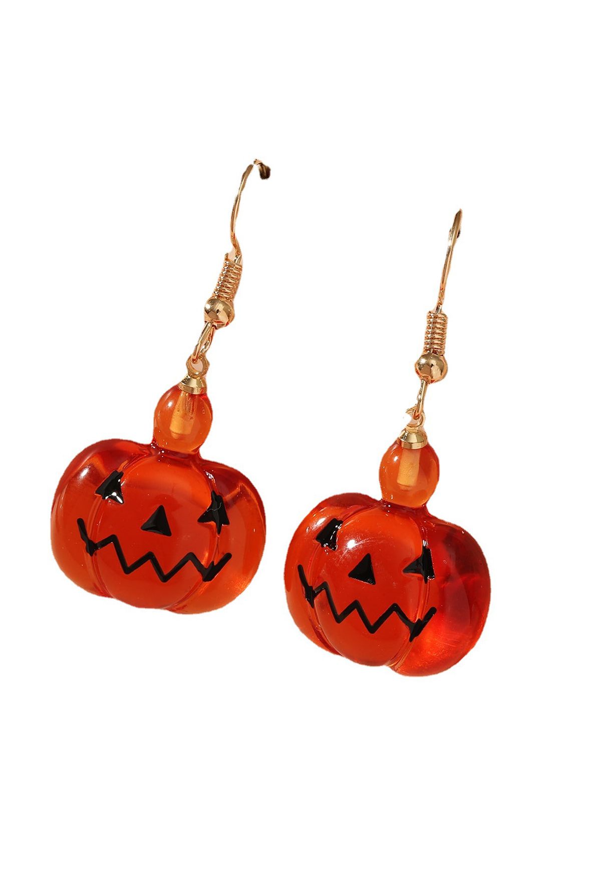 Pendientes colgantes de resina con calabaza de Halloween