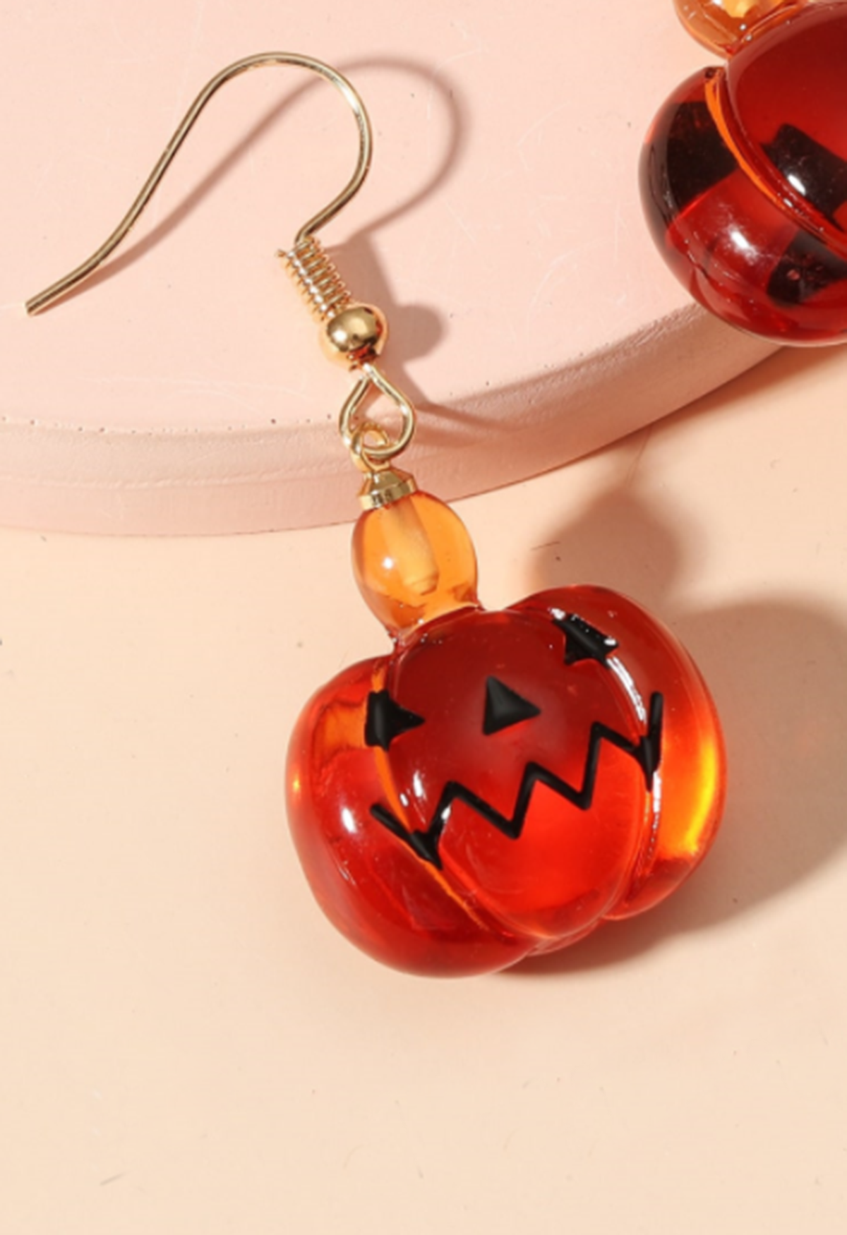 Pendientes colgantes de resina con calabaza de Halloween