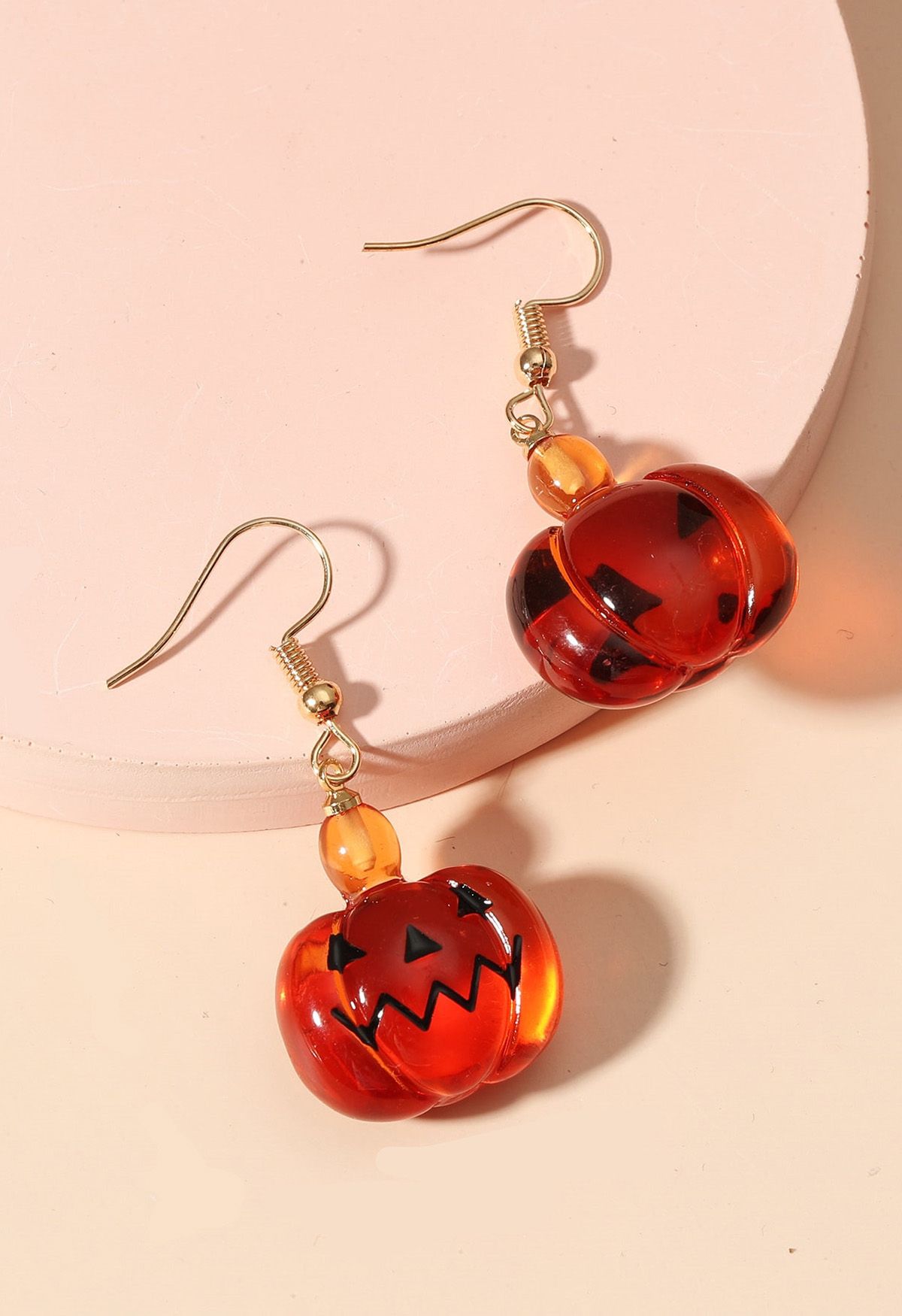 Pendientes colgantes de resina con calabaza de Halloween