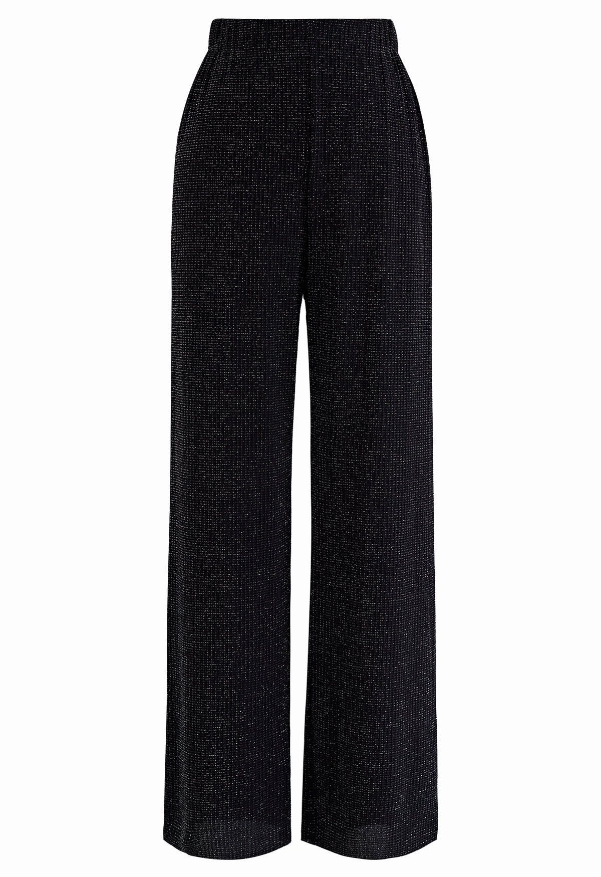 Pantalones negros de pernera recta Midnight Shimmer