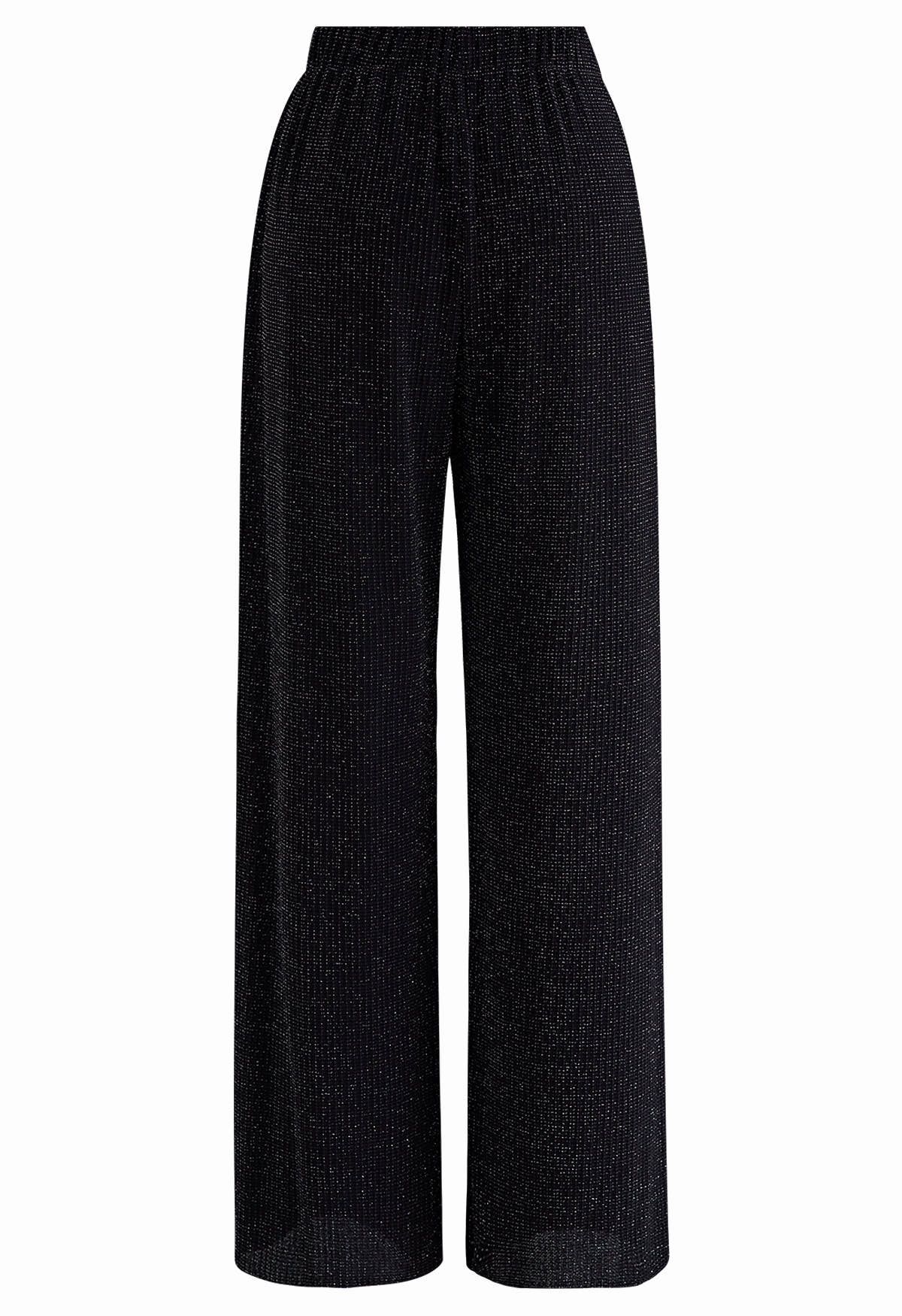 Pantalones negros de pernera recta Midnight Shimmer