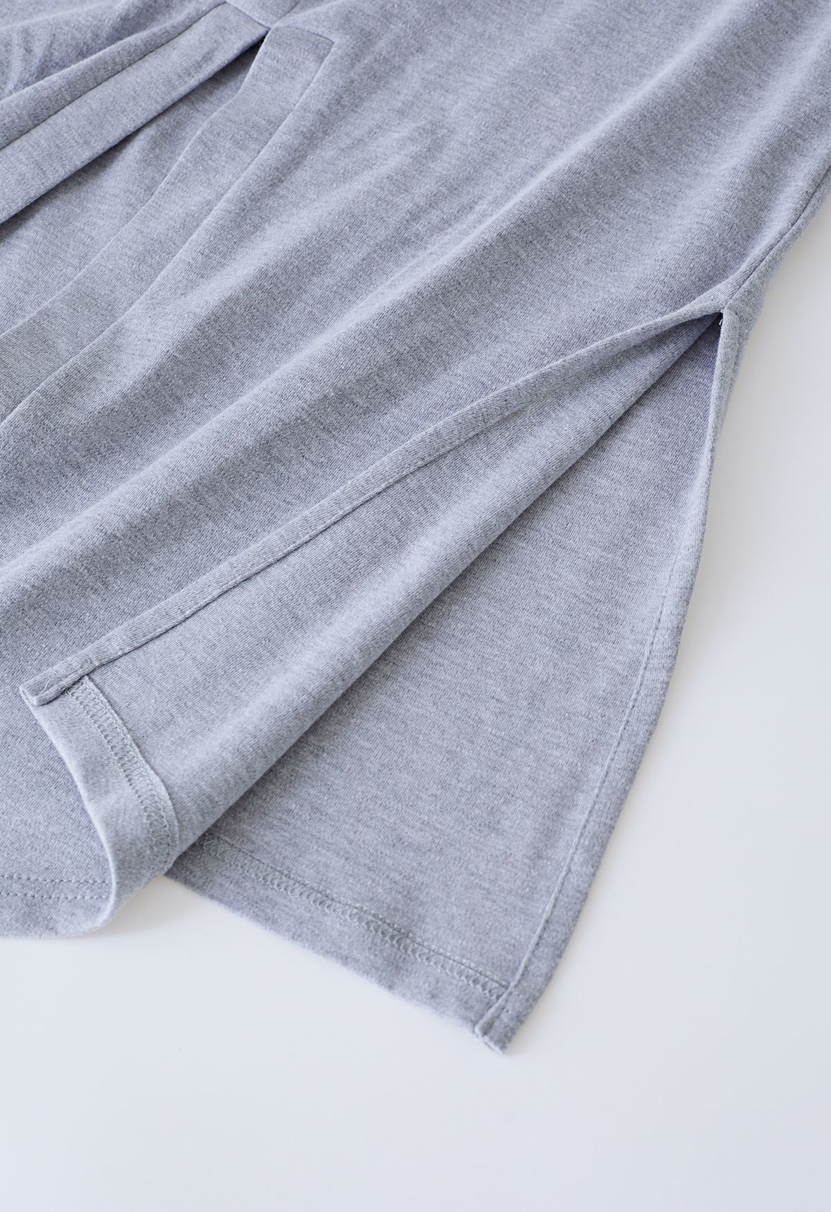 Top de algodón sin mangas con cintura entrecruzada en gris