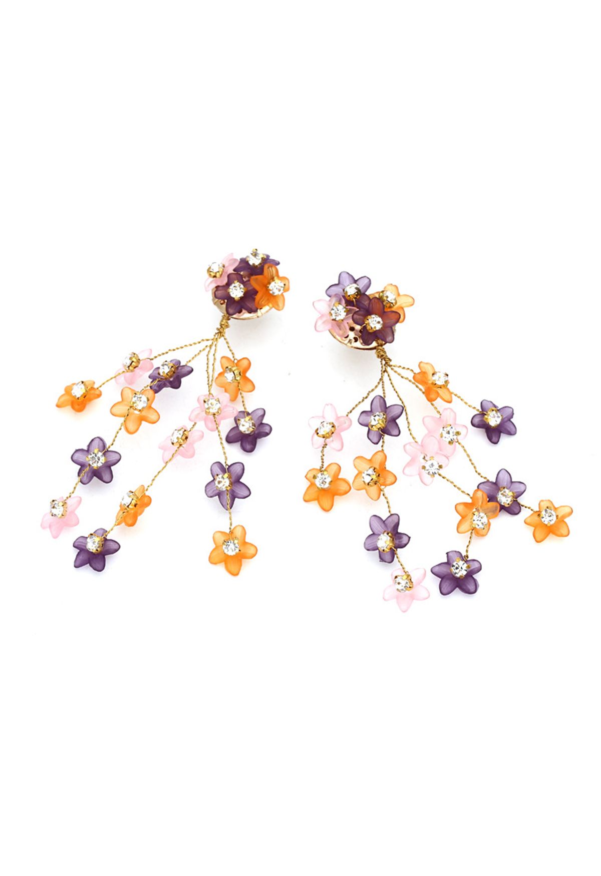 Aretes de borla de diamantes Little Floret