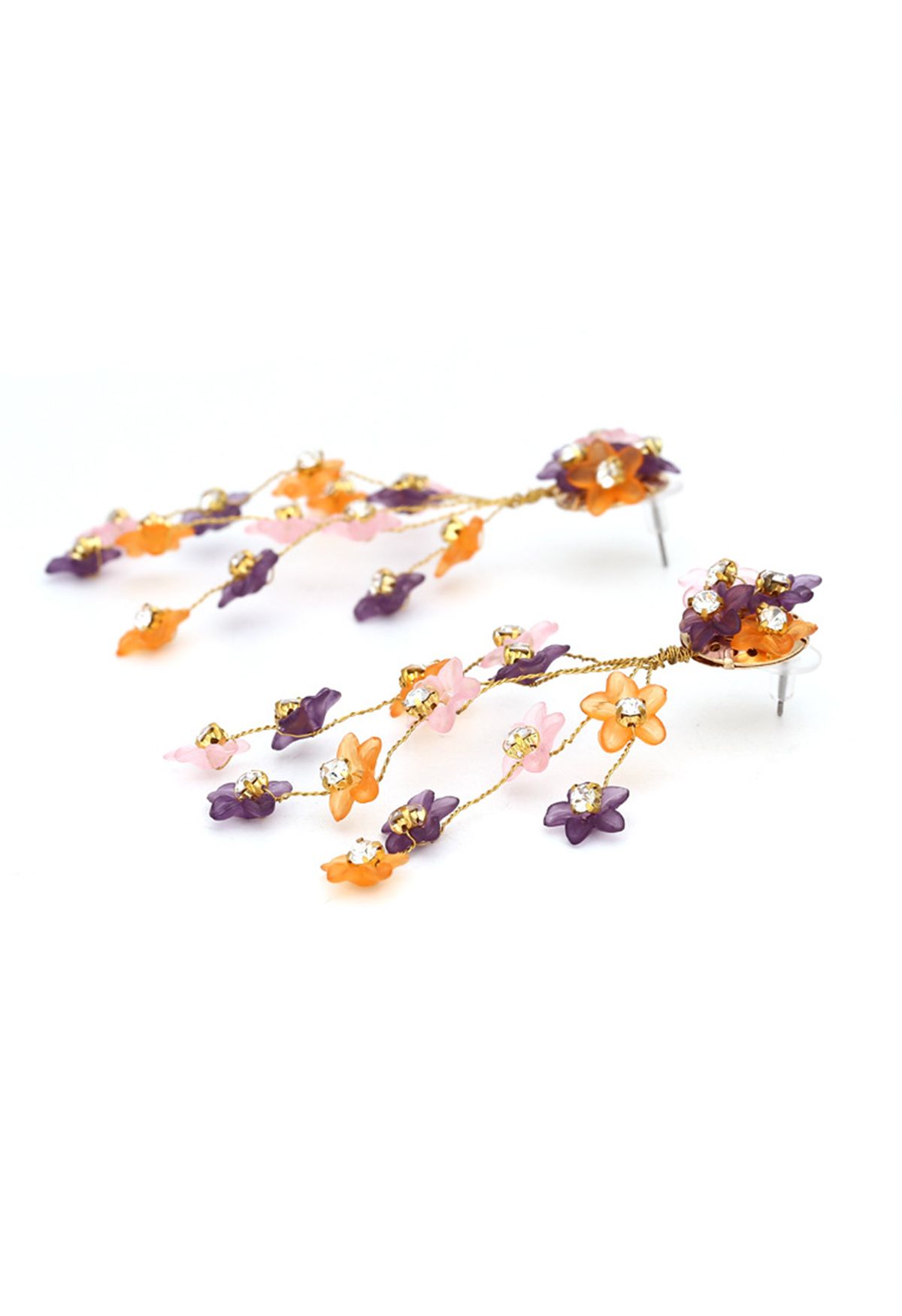 Aretes de borla de diamantes Little Floret