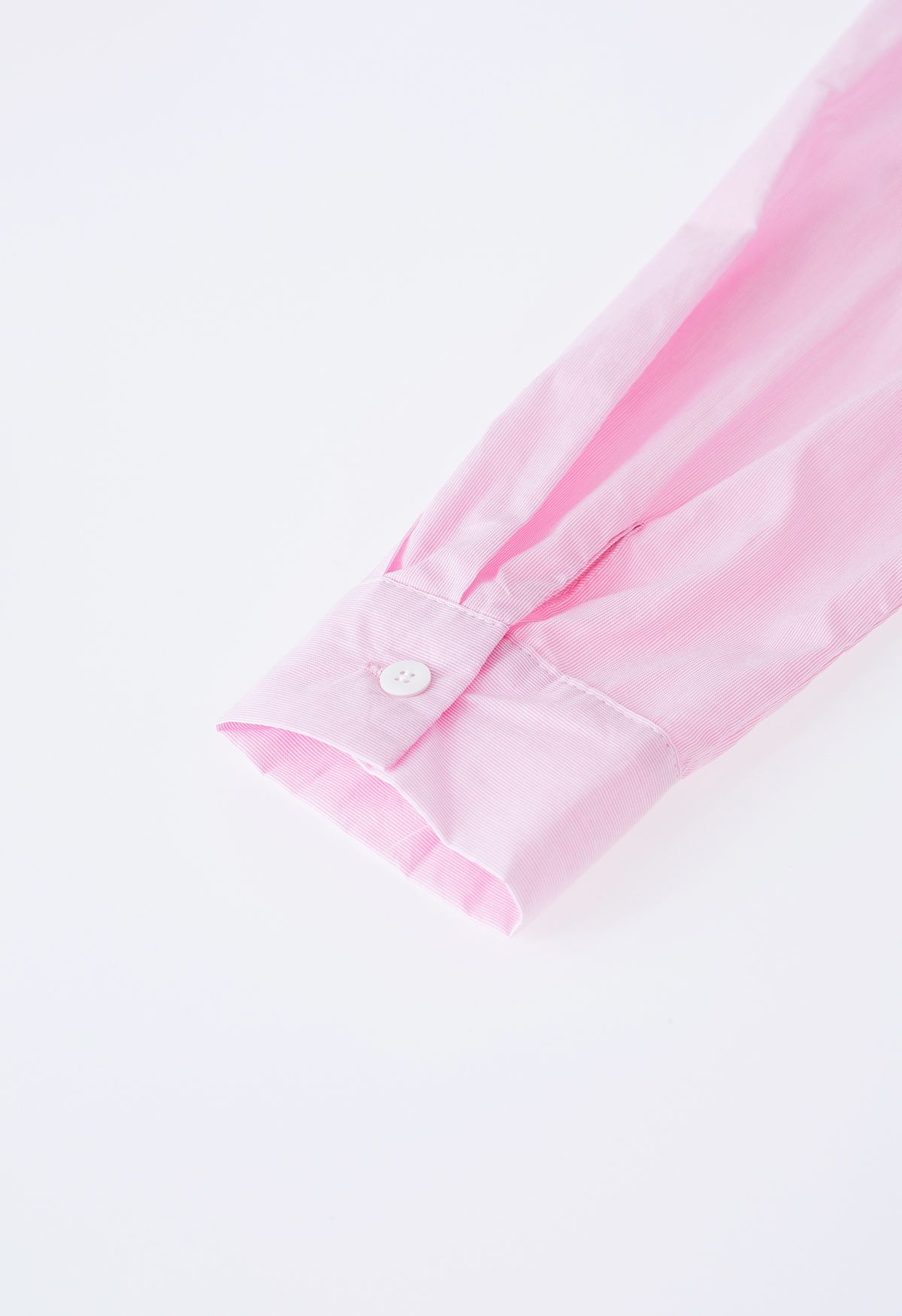 Camisa de manga burbuja de algodón a rayas diplomáticas en rosa