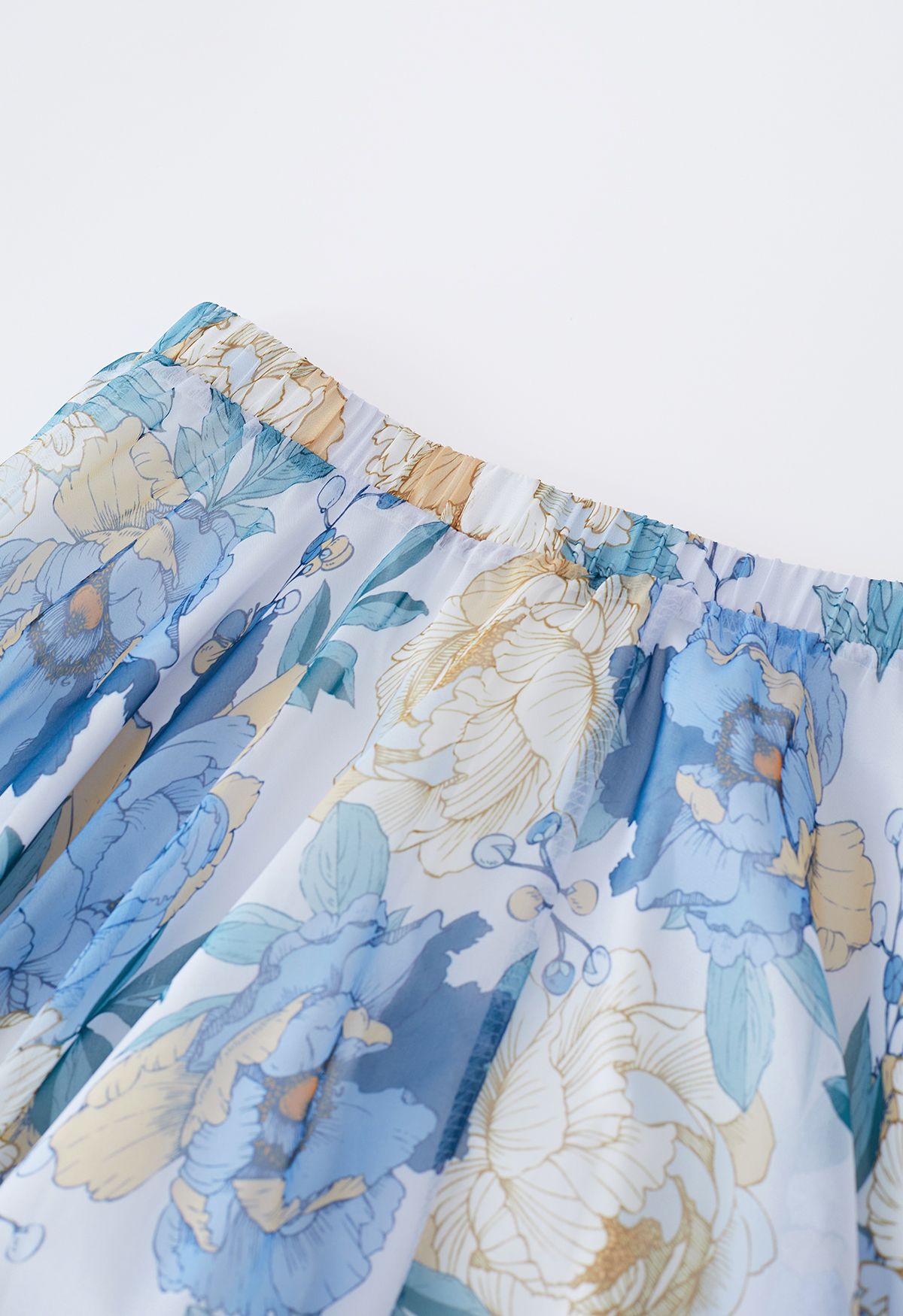 Falda larga de gasa con aroma fresco floral azulado