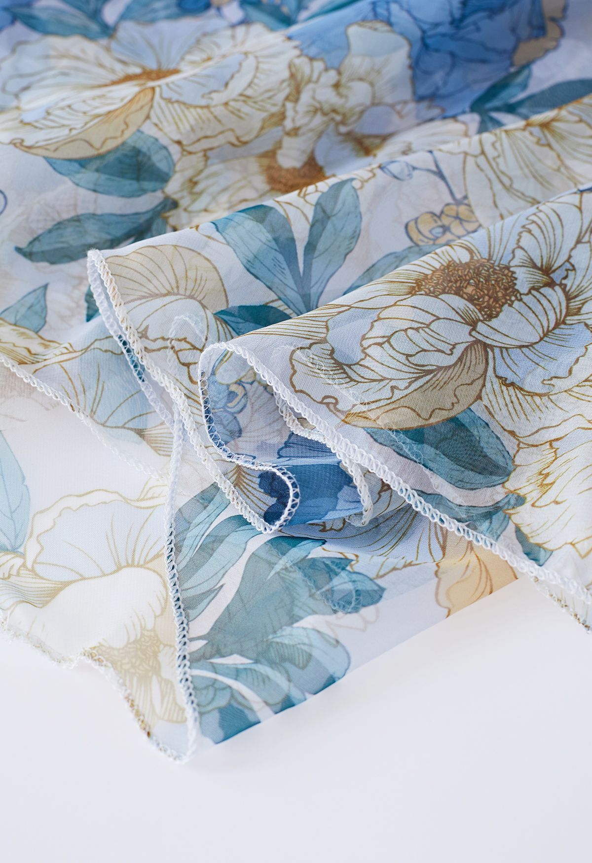 Falda larga de gasa con aroma fresco floral azulado
