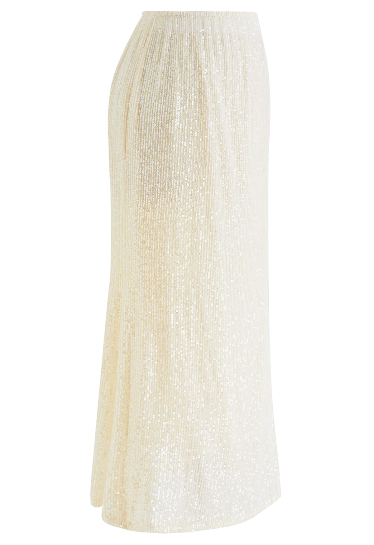 Falda de sirena con lentejuelas deslumbrantes en color crema