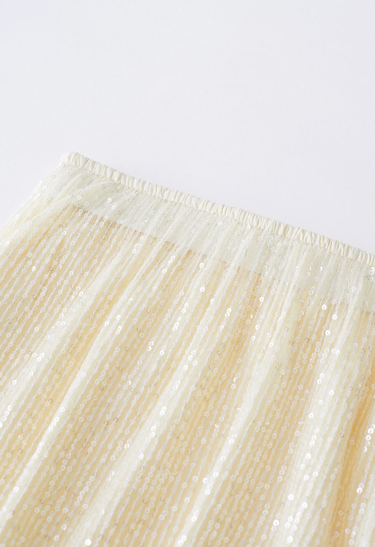 Falda de sirena con lentejuelas deslumbrantes en color crema