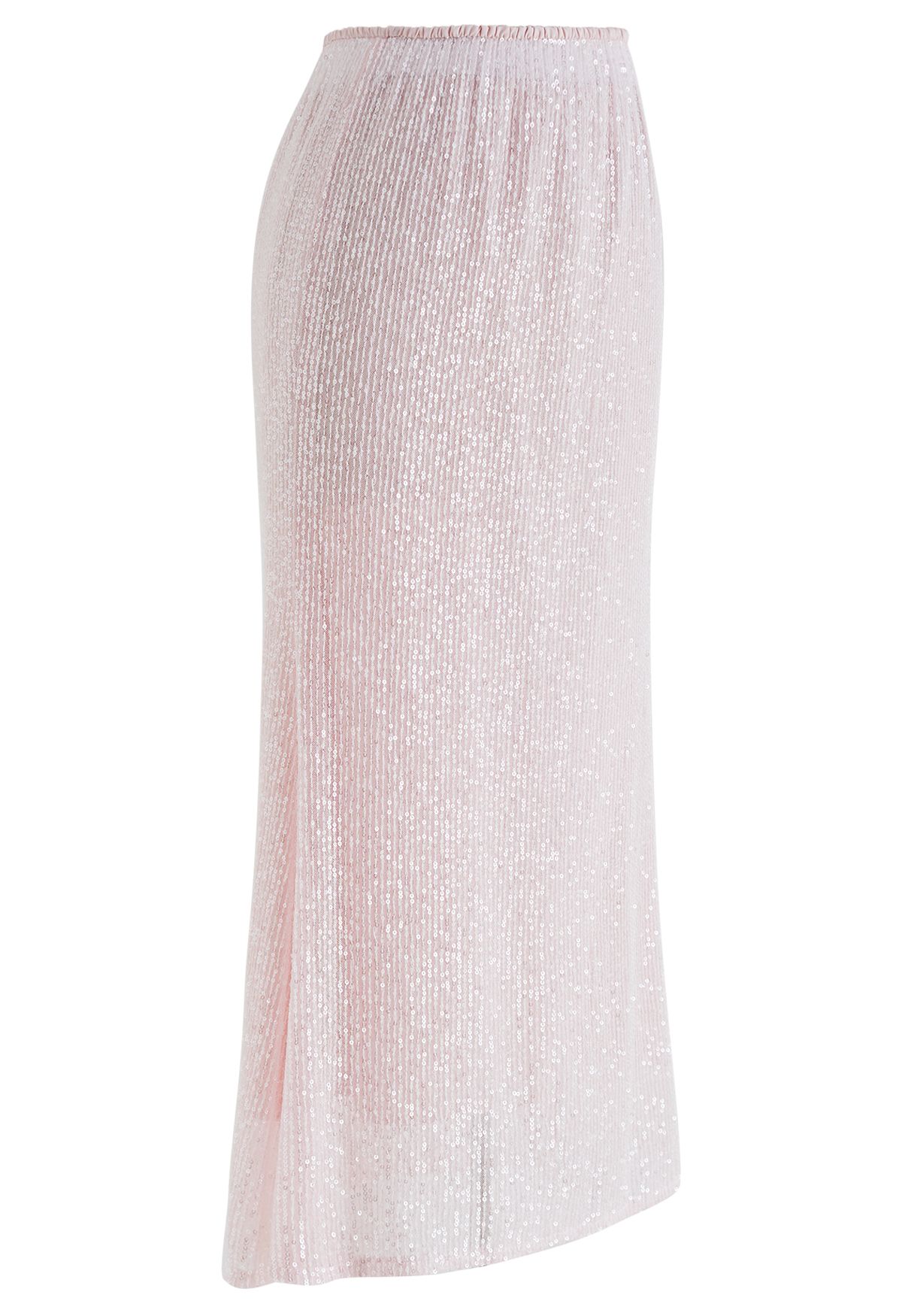 Falda de sirena con lentejuelas deslumbrantes en rosa