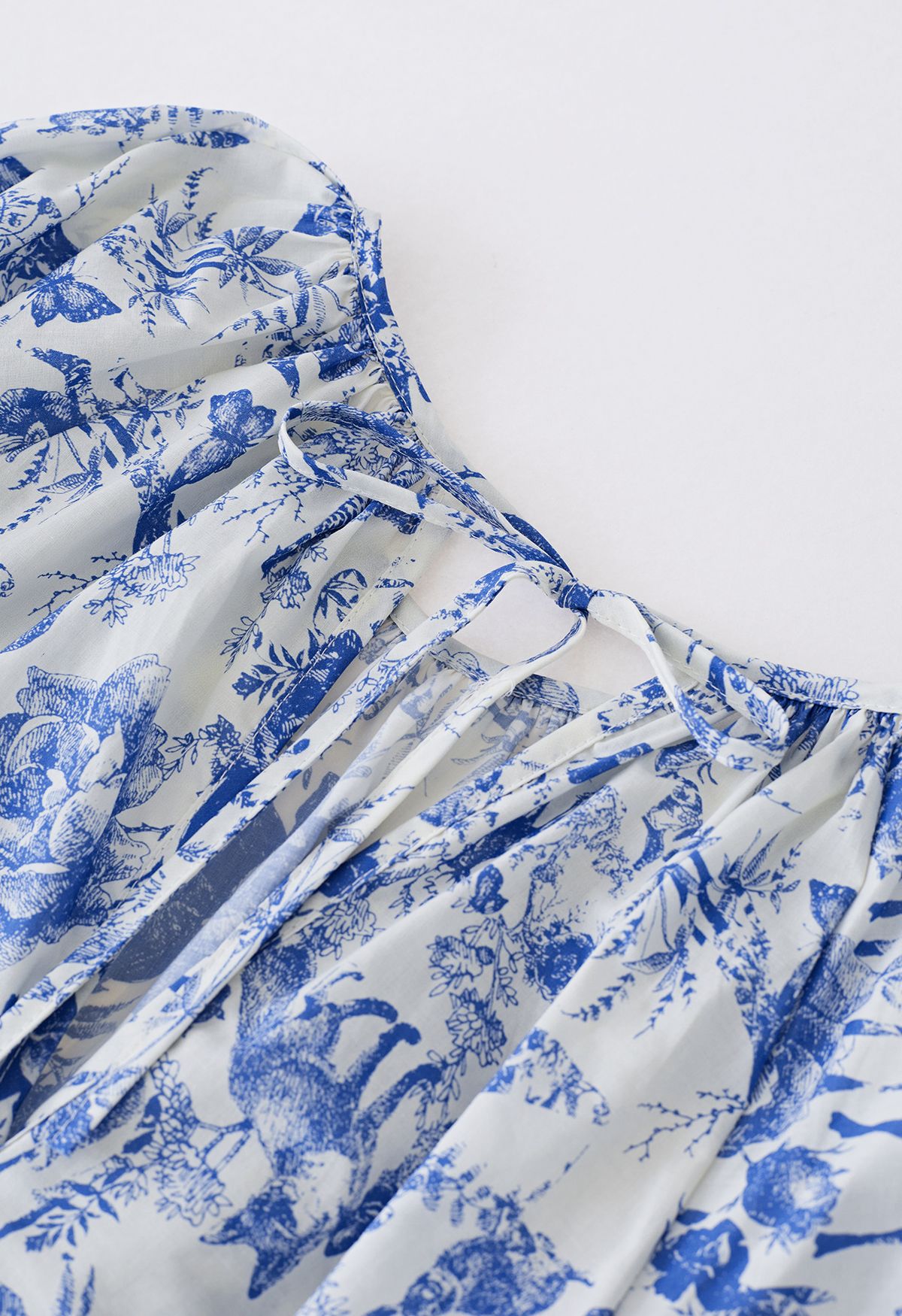 Conjunto de top estampado y falda larga en azul de Spring Garden