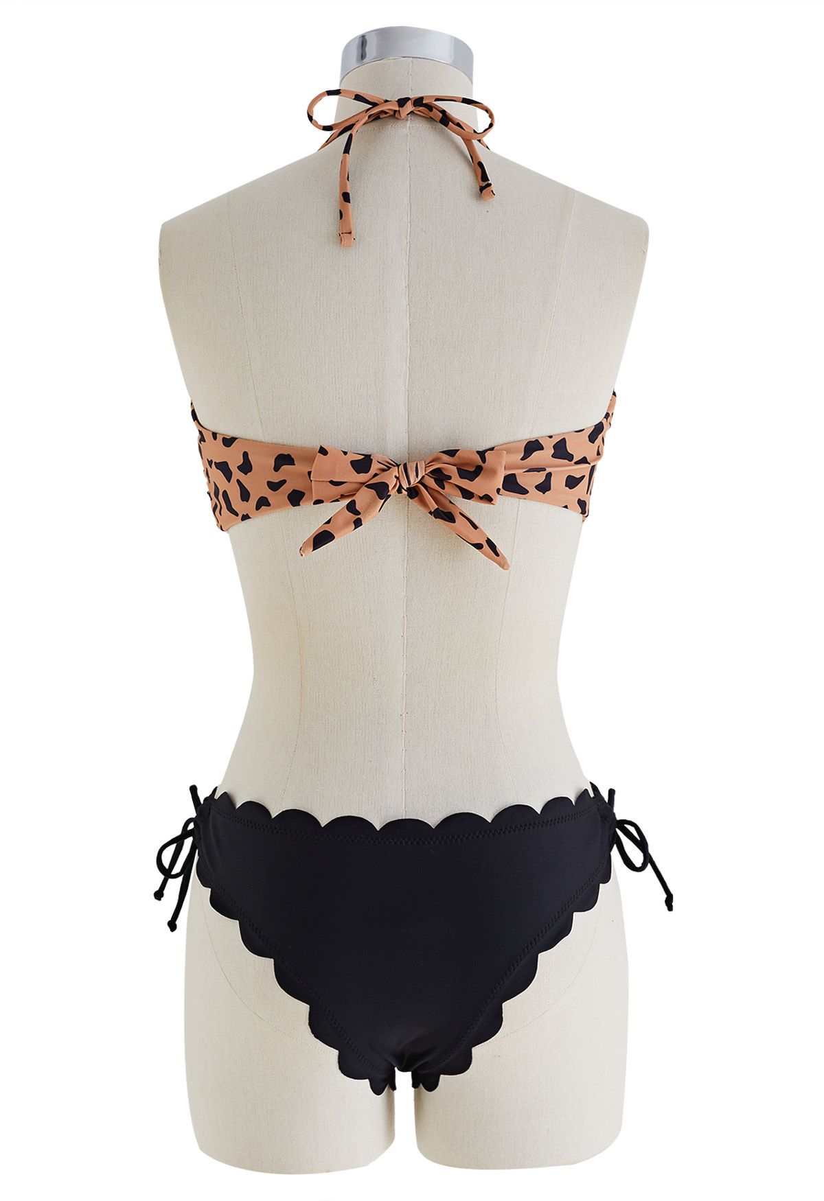 Conjunto de bikini con lazo y estampado de tigre salvaje