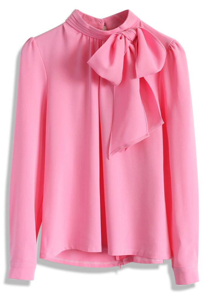 Romántica Blusa en Rosa Pastel