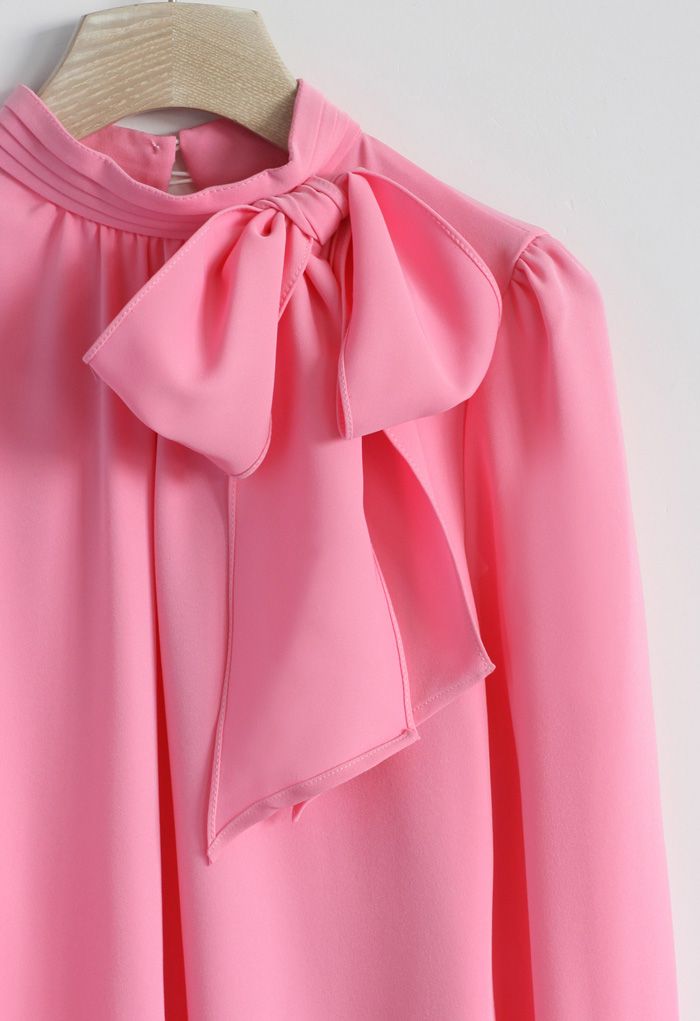 Romántica Blusa en Rosa Pastel