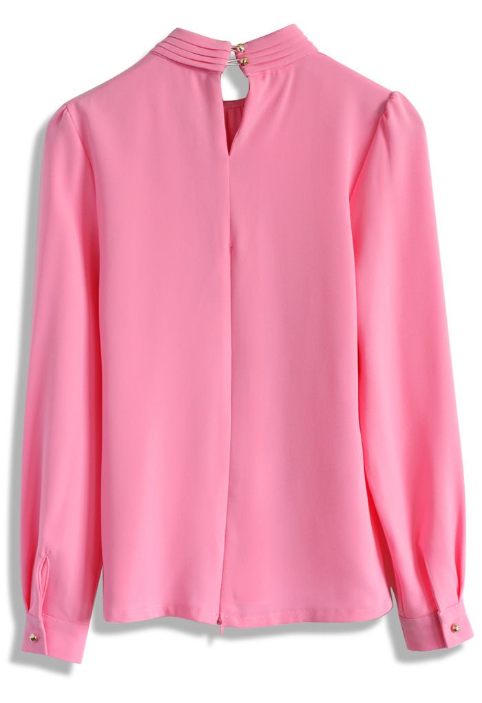 Romántica Blusa en Rosa Pastel