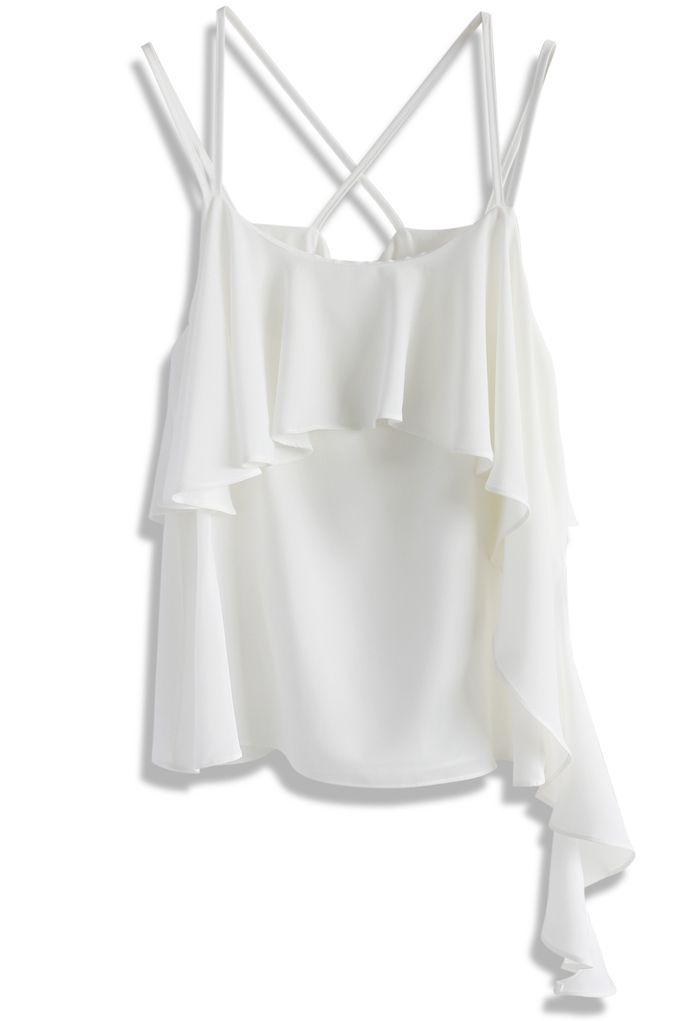 Layers of Falls Cami Top en blanco