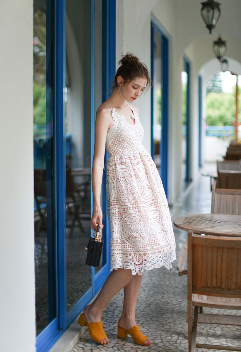 Vestido con espalda cruzada Clair de Lune