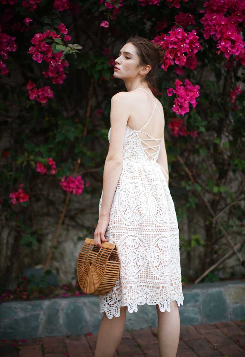 Vestido con espalda cruzada Clair de Lune