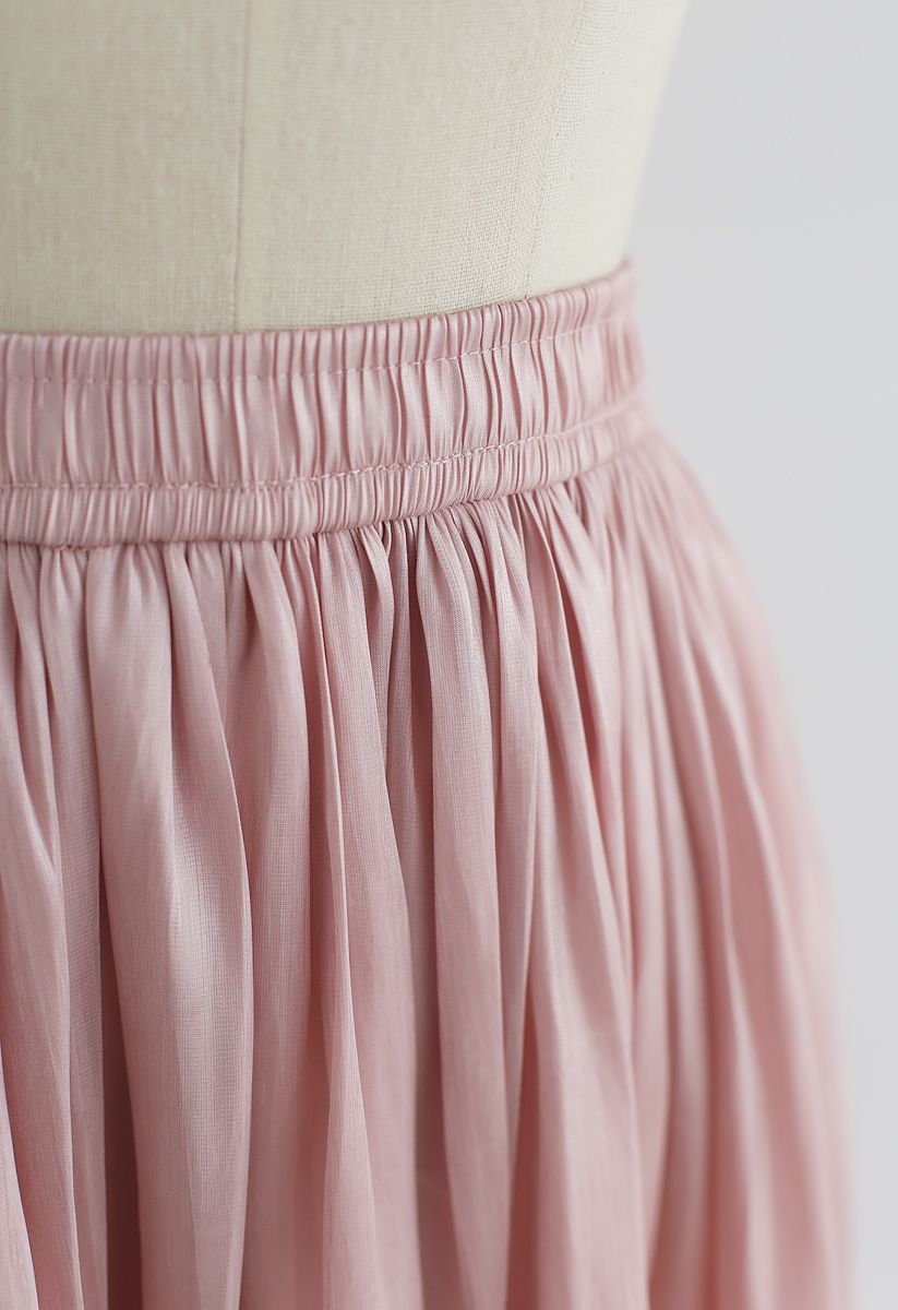 Falda midi plisada Bellezas elegantes en rosa