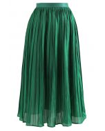 Falda midi plisada con cintura elástica Glimmer en verde