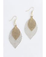 Aretes Boho Doble Hoja en Plata