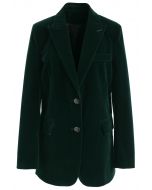 Blazer de Terciopelo Súper elegante en Verde Oscuro